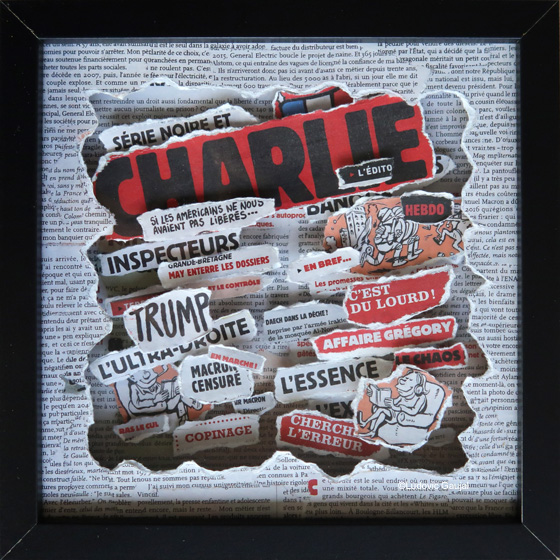 Revue de Presse : Charlie - Ludovic Gaujal - Collage 3D